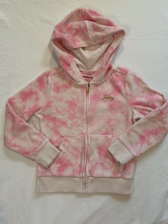 Juicy Couture Other - Juicy Couture Pink and White Tie Die Hoodie Girls 5